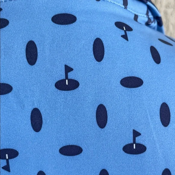 Stylish Blue Patterned Golf Dress (cutting green pattern) - Picture 3 of 6